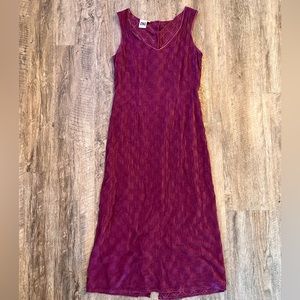Johnny Was embroidered sheer purple dress size small